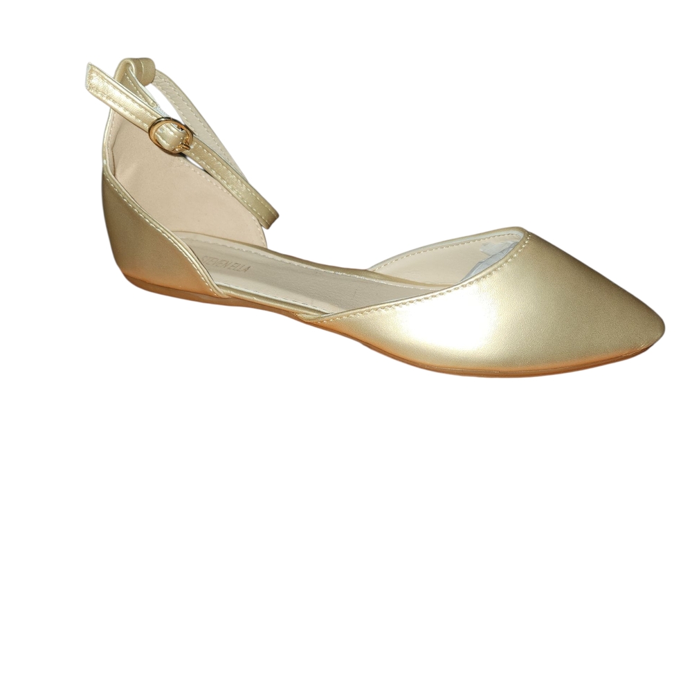 Steven Ella Elegant Gold Women's Ankle Strap Flats